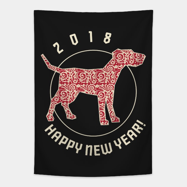 2018 Happy New Year Tapestry by teeleoshirts