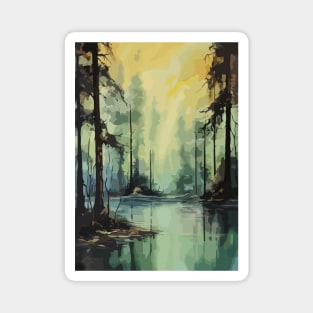 Contaminated Forest Abstract Art Magnet