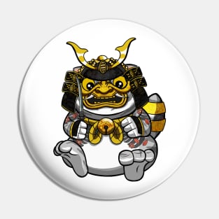 Samurai Cute Fat Cat Pin