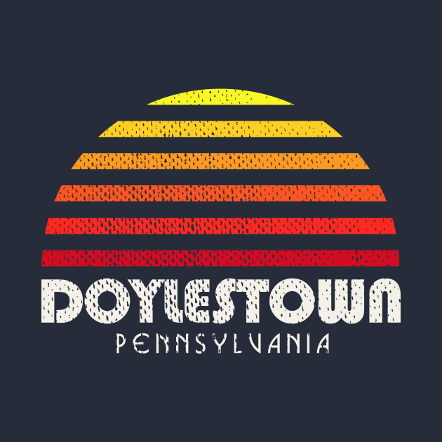 Doylestown PA Pennsylvania Retro Sunset by PodDesignShop