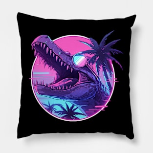 synthwave croco Pillow
