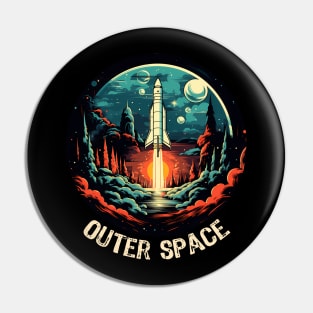 Retro-inspired spaceship - Outer Space Pin