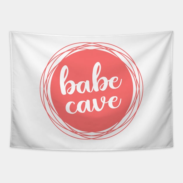 Babe Cave Calligraphy Tapestry TeePublic