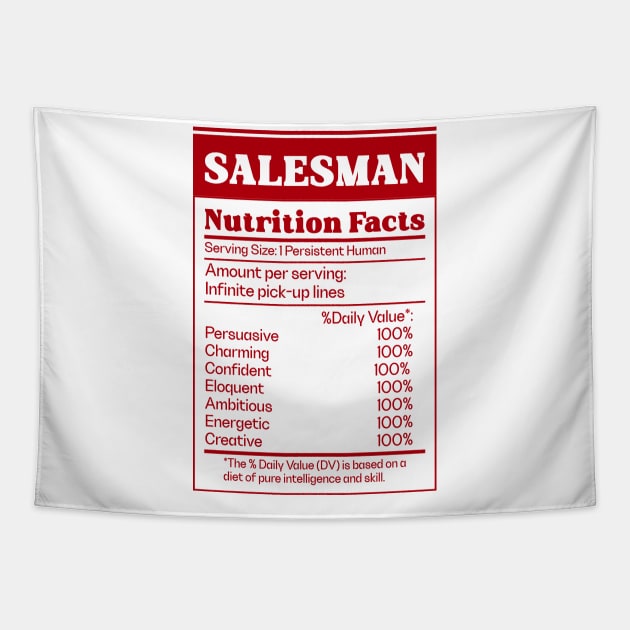 Salesman Sales Nutrition Facts Tapestry by Tip Top Tee's