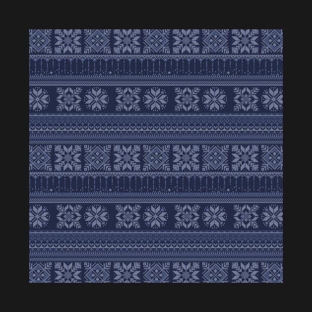 Knitted blue christmas pattern by orsinha