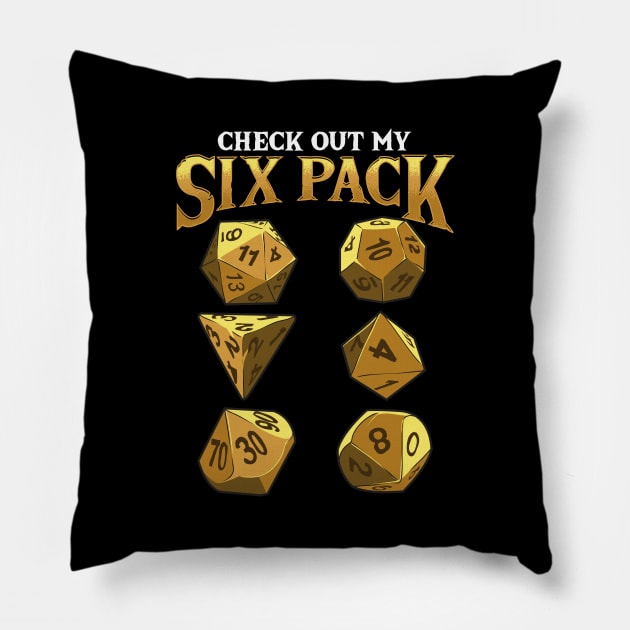 Funny Check Out My Six Pack Dice Pun Pillow by theperfectpresents
