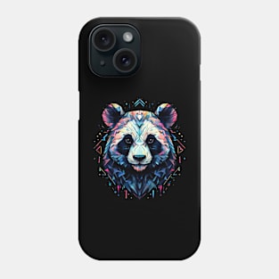 A Blue, Pink, White And Black Panda Phone Case