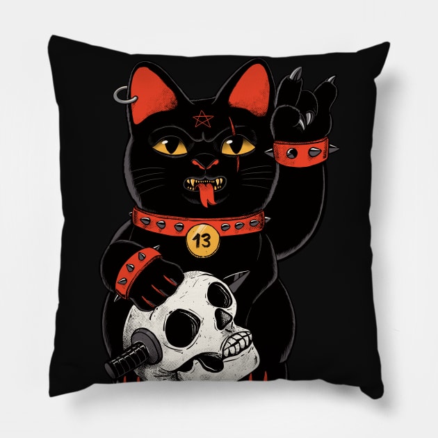 Unlucky Black Cat Pillow by ppmid
