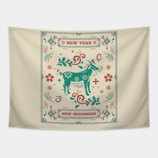 Year Of The Goat Goats Chinese New Year Tapestry