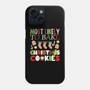 Festive Delights: Most Likely to Bake Christmas Cookies Design with Gingerbread Cookies and Vintage Vibes Phone Case