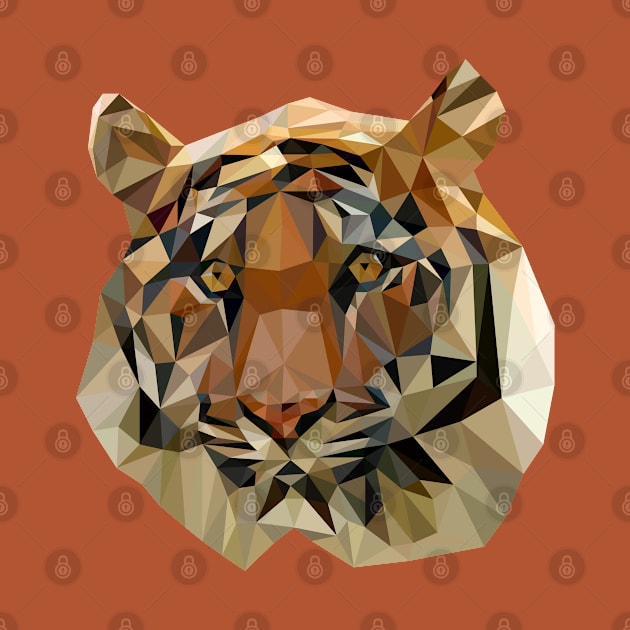 Polygonal tiger head by Origami Fashion