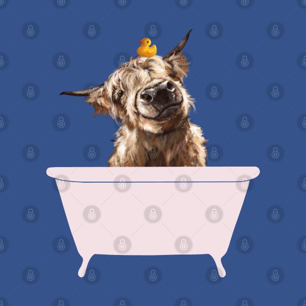 Playful Highland Cow in Bathtub by bignosework