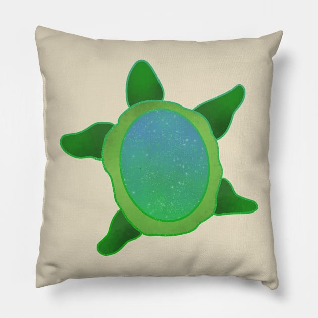 Green Space Turtle Pillow by nhitori