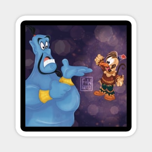 Fall inspired Genie & Apu Aladdin Magnet