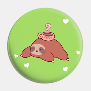 "I Love You" Coffee Sloth Pin