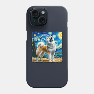 Starry Akita Dog Portrait - Pet Portrait Phone Case