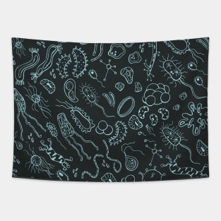 Hand drawn abstract pattern with virus Tapestry