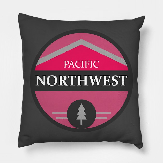 Pacific Northwest - pink version Pillow by jpforrest