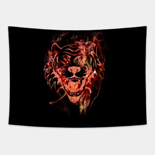 Red Flame Tiger Tapestry