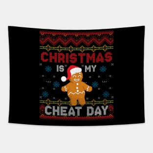 Christmas is my Cheat Day Gingerbread Man Tapestry