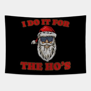 i do it for the ho's Santa Glasses Gangsta Christmas Tapestry