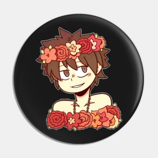 Gray Flower Crown sticker Pin