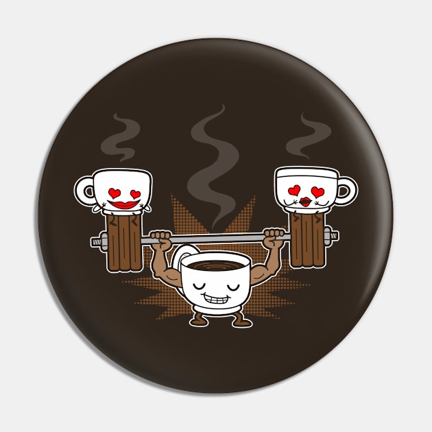 Funny Coffee Gym Lifting Coffee Lover Pin by BoggsNicolas