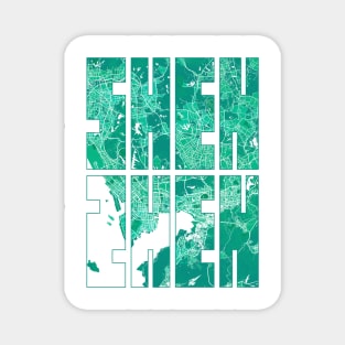 Shenzhen, China City Map Typography - Watercolor Magnet