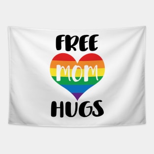 Free Mom Hugs - Black Text Tapestry
