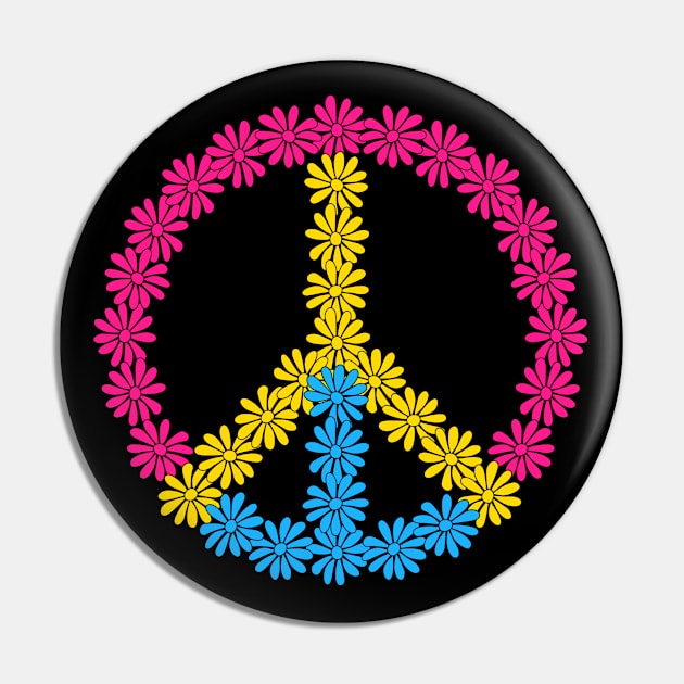 Pansexual Flowery Peace Pin by Pridish