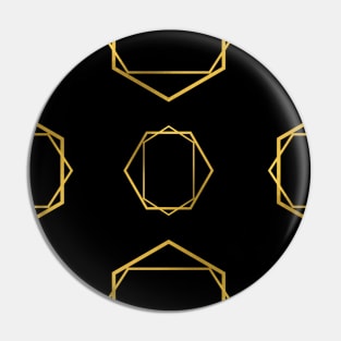 Geometric hexagon shape gold (black) Pin