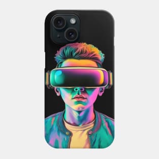 boy with VR glasses Phone Case