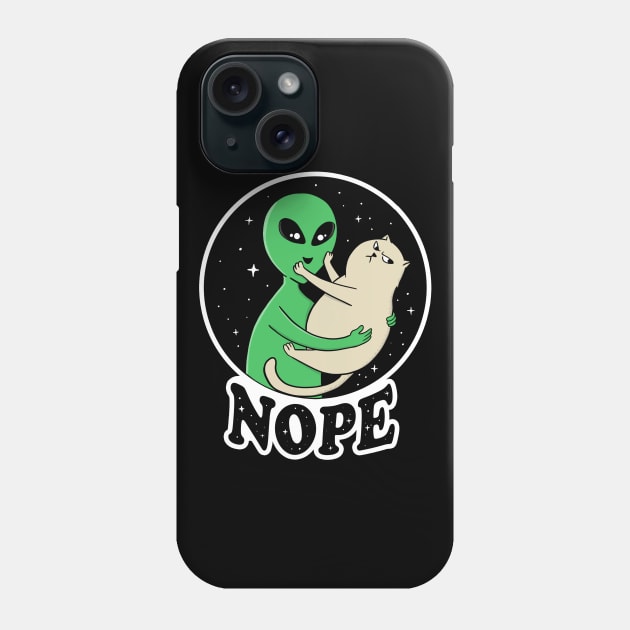 Cat and Alien Phone Case by coffeeman