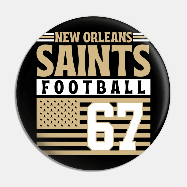 New Orleans Saints Carr 4 American Flag Football Pin by Astronaut.co