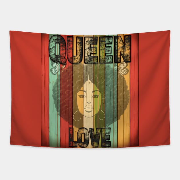 Reggae Butterfly Black Afro Queen: One Love Tapestry by Angelic Gangster