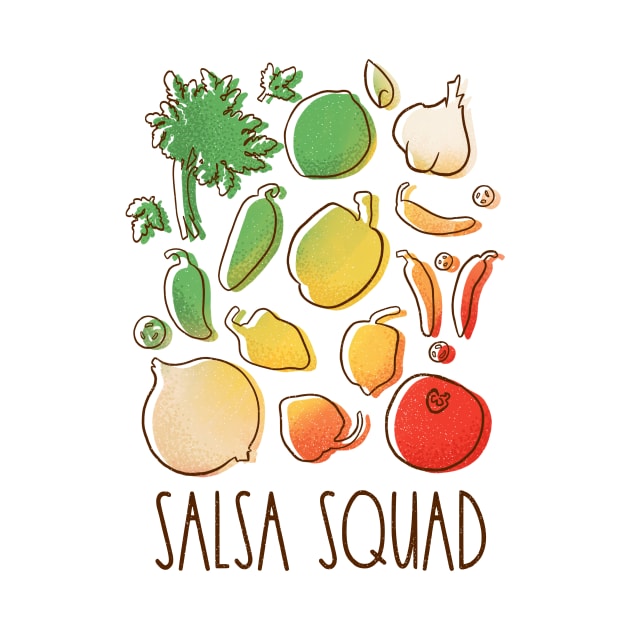 Salsa Squad for Spicy Food Lovers by aaronsartroom