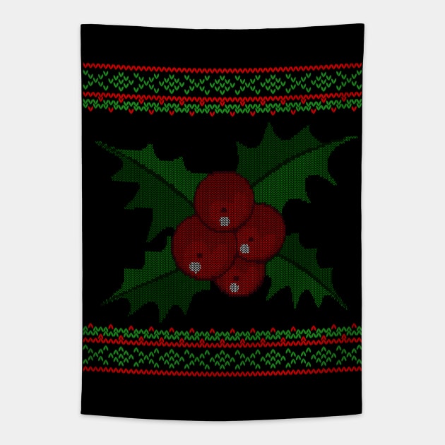 Knitted Mistletoe Tapestry by VectorInk