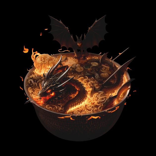 Fantasy Fire Dragon Ramen Noodles by HideTheInsanity