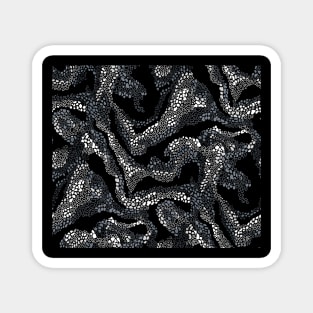 Black and White Beach Waves Magnet