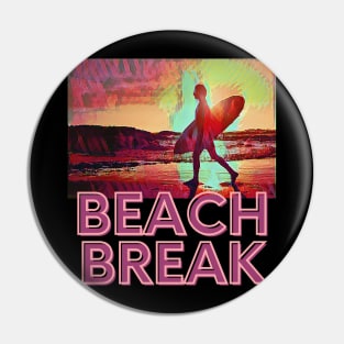 Beach Break (surfer at sunset) Pin