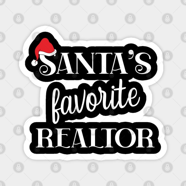 Santa’s Favorite Realtor Funny Real Estate Agent Christmas Magnet by JustCreativity