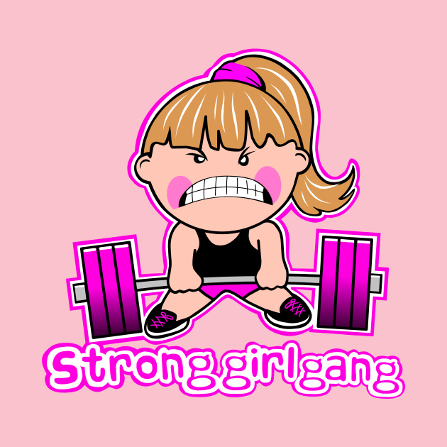 Fitness girl, weightlifting girl, gym girl, barbell girl by TimAddisonArt