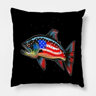 Patriotic Trout Pillow