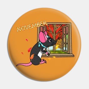 November Rat Pin