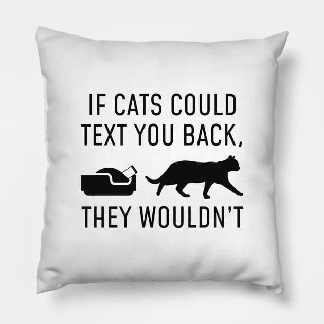 If Cats Could Text Pillow by LuckyFoxDesigns