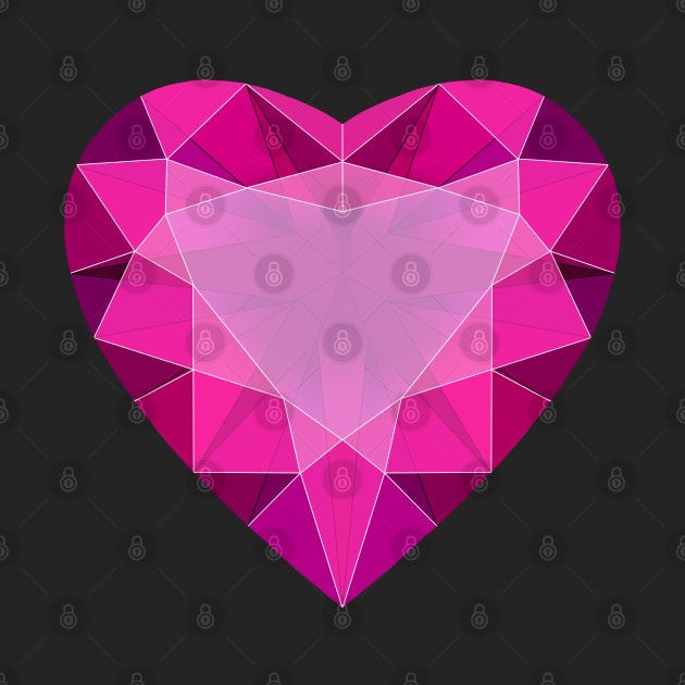 Pink Garnet Heart Shaped Gemstone by Vivid Chaos