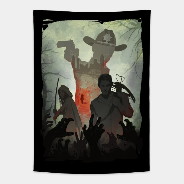 Zombie Fighters Tapestry by nabakumov