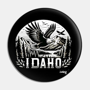 Idaho Heights: Eagle's Realm - American Vintage Retro style USA State Pin