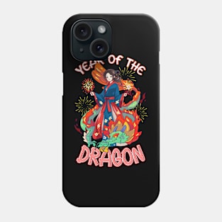 Chinese New Year 2024 Year of The Dragon Fireworks Phone Case