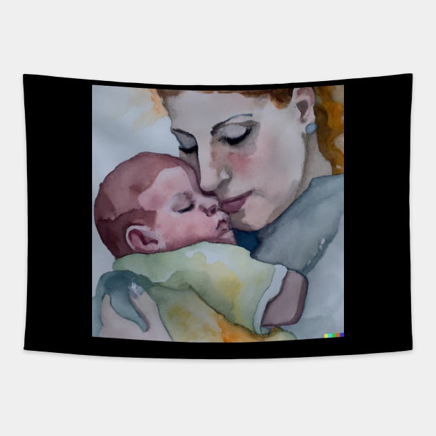 A mother and her baby Tapestry by Pieartscreation